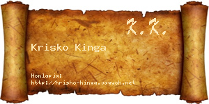 Krisko Kinga névjegykártya